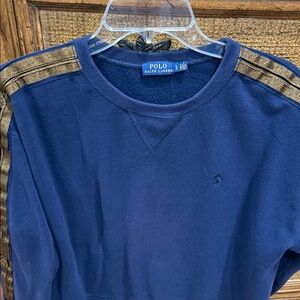 Polo by Ralph Lauren Women’s navy Sweatshirt with Gold Stripes